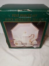 Vintage Fine Porcelain 10 Pcs Miniature Tea Set picture