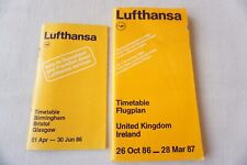 1986 Lufthansa Airline Aviation Timetable Schedule Horaire Flugplan x2 picture