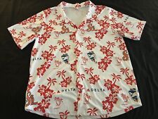 VTG. ST.LUCIE METS DELTA AIRLINES TROPICAL SHIRT WHITE RED SIZE L picture