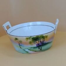 Vintage Hand Painted Nippon Butter Bowl/Candy Dish  House Tree Scene picture