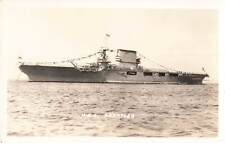 RPPC U.S.S. Saratoga Aircraft Carrier, U.S. Navy Real Photo Postcard WW2 picture