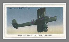 Cigarette Card Royal Air Force Heyford Bomber John Player & Son Imperial Tabacco picture