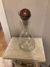 Clear Glass Wine Decanter Carafe with Oak Wood Ball Stopper 120 oz. picture