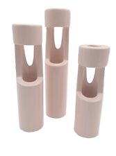 Mcm Pastel Pink Set Of 3 Candle Holders Taper Cylinder picture