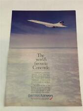 British Airways Concorde Jet 1985 Magazine Advertisement Supersonic Speeds picture