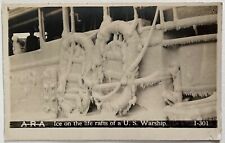 Military US Warship Life Rafts Vintage RPPC Real Photo ARA Ship Postcard c1920 picture