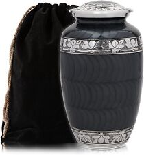 Dark Gray Cremation Urn for Adult Human Ashes with Velvet Bag picture