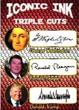 George Washington Ronald Reagan Donald Trump Iconic Ink Triple Cuts Novelty Card picture