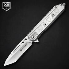 Tactical TANTO Chrome Spring Assisted Flip Open Pocket Knife Multitool EDC 8