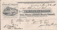 1881 LH Adams & Bros LYNCHBURG VA Indian Rock Lime Coal Wood Lumber Baled Forage picture