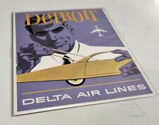 Delta Airlines Detroit Destination Cities Hardy Postcard Mini Travel Poster picture