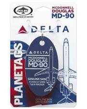Delta Airlines McDonnell Douglas MD-90 Tail #N905DA Blue Jet Plane Skin Bag Tag picture