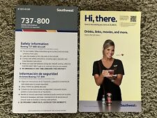 SOUTHWEST AIRLINES SAFETY INFORMATION CARD 737-800 AND DRINK MENU 2024 picture
