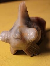Vintage Pale Red Gray Handcarved Soapstone Fish 2x3 In picture