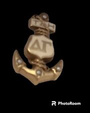 Vintage 10k Gold Delta Gamma Sorority Pin Badge Seed Pearls. 1993. Beta Omega picture