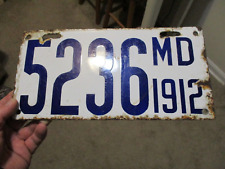 1912 MARYLAND PORCELAIN LICENSE PLATE picture