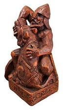 Seated Norse God Tyr Statue Wood Finish picture