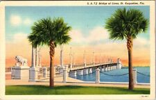 St. Augustine FL-Florida, Bridge Of Lions Vintage Souvenir Postcard picture