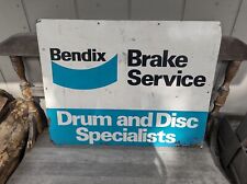 Vintage  Bendix Brake Service Drum and Disc Specialists Sign Sheet Metal 28x22 picture