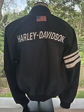 Harley-Davidson Mens Nylon Bomber Jacket Black A #1 Flag Emblem Logo 98466-05VM picture