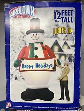Air blown Inflatable 12 Ft Snowman Happy Holidays picture
