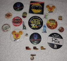 Vintage 1980-00s Mixed Button Pinback Lot of 20+ Clubs Movies Promo Disneyland picture