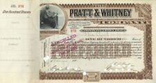 Pratt and Whitney Co. signed by F.A. Pratt as president - Autographed Stocks & B picture