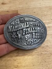 Hesston Belt Buckle Rodeo National Finals Cowboy Western Vintage Bull Rider 1995 picture