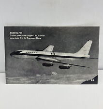 AIRPLANE TRADING CARD BOEING 707 AMERICA'S FIRST JET TRANSPORT picture