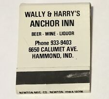 Vintage Promotional Advertising Matchbook Wally & Harry's Anchor Inn Hammond, IN picture