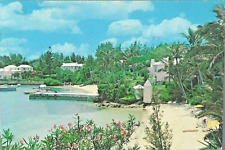 VTG Postcard Cambridge Beaches Mangrove Bay Somerset Bermuda Palm Trees picture