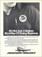 1982 PIEDMONT Airlines Boeing 737-200 ad airways WE CARE button advert picture
