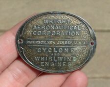 Wright Aeronautical Cyclone Whirlwind Manufacturer Badge Identification Plate picture