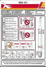 Iberia MD87 Safety Card  RARE  picture
