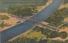 Postcard Air View New Bourne Bridge Cape Cod Canal MA  picture