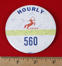 VINTAGE BUTTON HOURLY WAGES CHASE 560 PEGASUS LARGE ADVERTISING UNION WORKPLACE picture