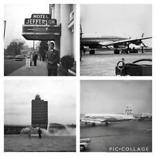 5 Vintage Old 1965 Photo Negatives JFK Airport Tower Lufthansa Pan Am Airplanes  picture