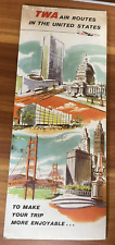 TWA Airlines Map Brochure 1965 Super Jet Jeppeson & Co CO Printed in USA picture