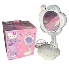 VTG 2001 Sanrio Hello Kitty Lighted Foldable Make Up 5” Mirror w/ Tray - READ picture