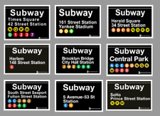 NYC Subway Signs Die Cut Glossy Fridge Magnets picture