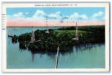 Shreveport Louisiana Postcard Caddo Oil Field Aerial View Tower Lake 1937 Posted picture