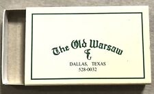 Vintage Empty Matchbook Box Cover - The Old Warsaw Dallas, TX White Version    B picture