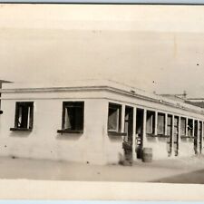 c1910s Mexico? Building RPPC White Facade Plaza Real Photo PC Barrel Store A130 picture
