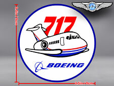 BOEING 717 B717 VINTAGE PUDGY STYLE ROUND DECAL / STICKER picture