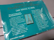 '89 NORTHWEST AIRLINES & Viva La France Daily Service to PARIS Celebration PIN picture