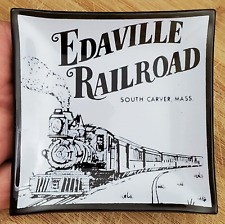 Vintage Edaville Railroad South Carver Massachusetts ashtray Glass Souvenir  picture