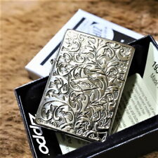 Zippo Oil Lighter 1935 Vintage model Silver Double-sided Arabesque Remake New picture