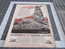 1943 Oldsmobile General Motors WWII Fire Power, Vintage Print Ad picture