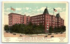 1917 WASHINGTON D.C. HOTEL GORDON FLAGS WRITE FOR RATES AUTOS POSTCARD P364 picture