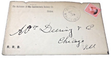 MARCH 1895 BALTIMORE & OHIO SOUTHWESTERN USED COMPANY ENVELOPE picture